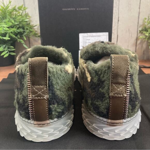 Giuseppe Zanotti Men's Blabber Camo Faux Fur Low Top Sneakers Size 40 US7 - Picture 7 of 16